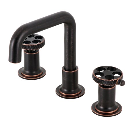 Kingston Brass KS142RKXNB Widespread Bathroom Faucet with Push Pop-Up, Naples Bronze KS142RKXNB